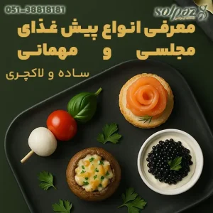 انواع پیش‌غذا و مزه برای مهمانی با قارچ شکم‌پر و کاناپه